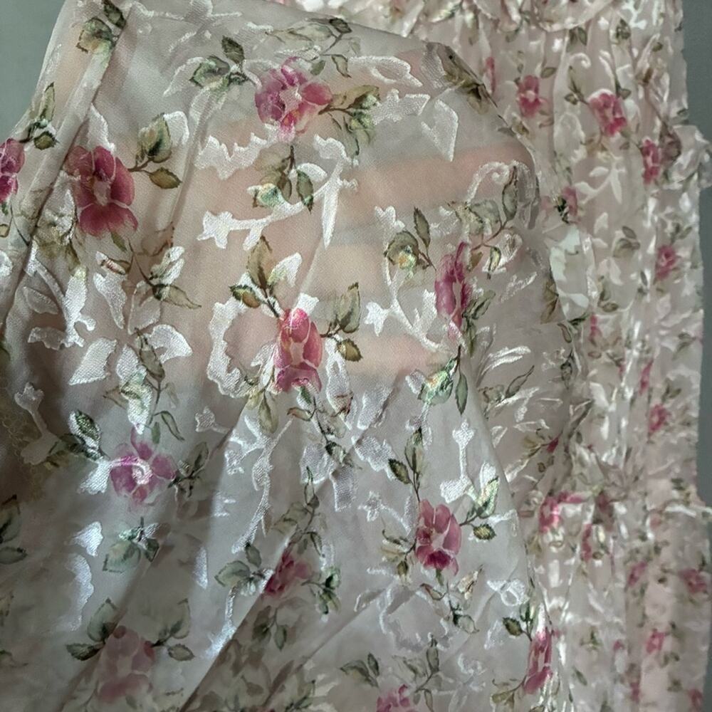 LOVESHACKFANCY Coquette Midi Dress | Lorencia Dress Silk Feminine Romantic  0/XS - Picture 9 of 13